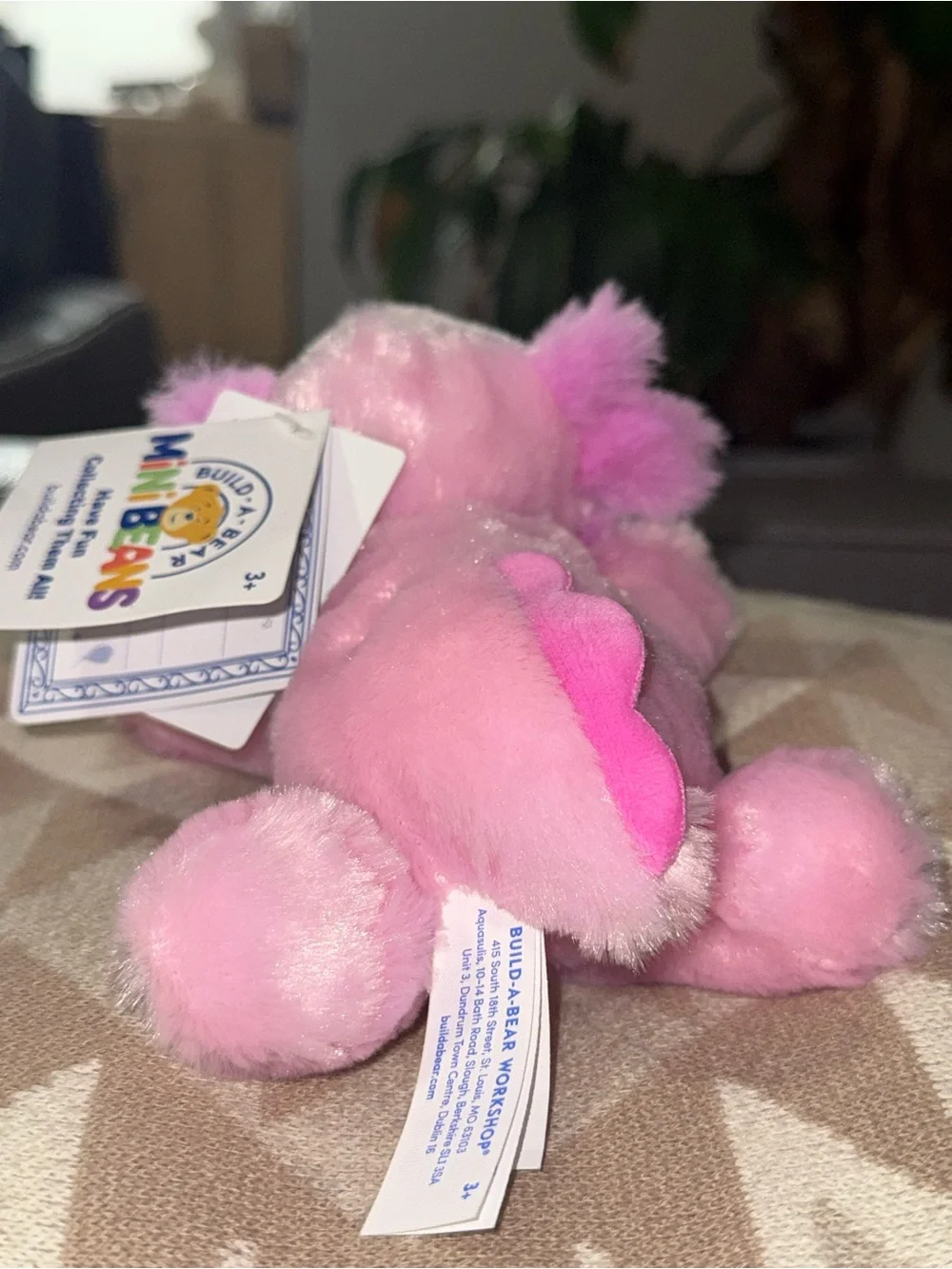 Build-A-Bear Pink and Purple Mini Axolotl Plush